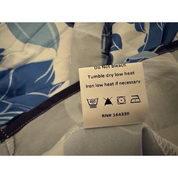 Petal & Pup Midi Dress 10 Blue White Floral Silky One Shoulder Washable NEW - Picture 14 of 16